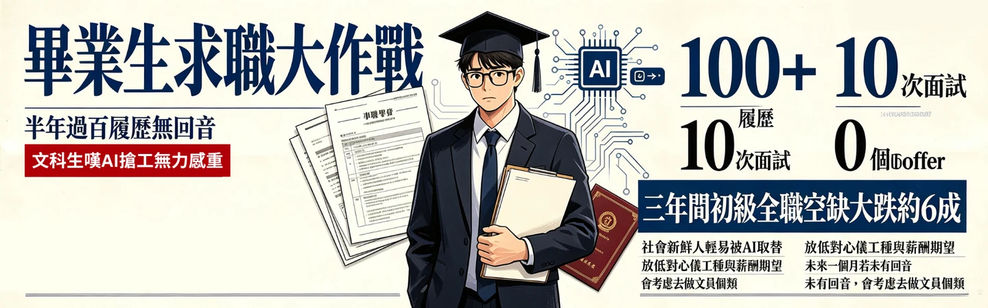畢業生求職大作戰｜半年過百履歷無回音　文科生嘆AI搶工無力感重 — 信譽車行消息配圖